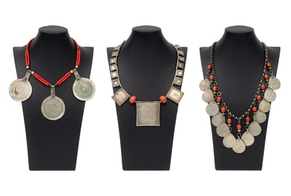 Irena Corwin Metalwork, Coral, Glass Necklaces, 3