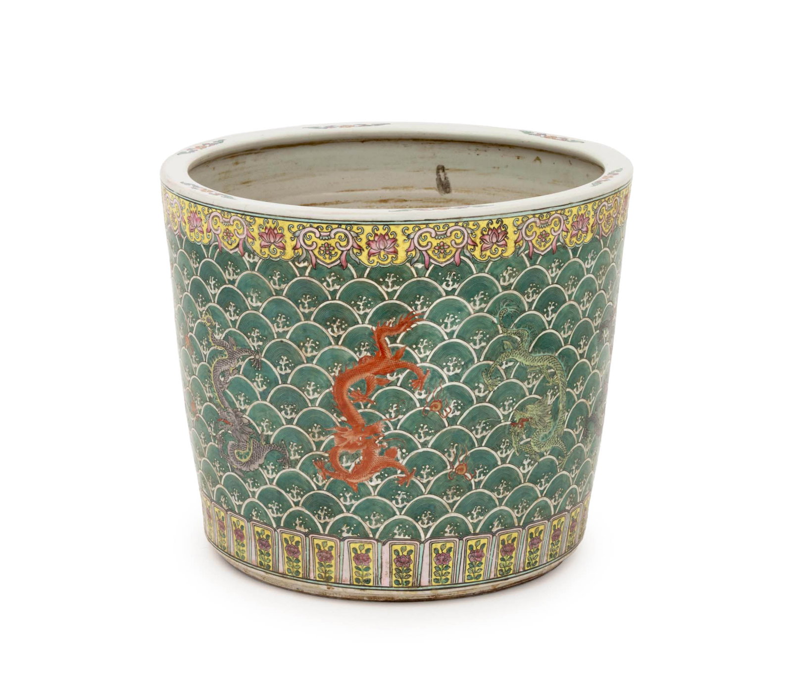Chinese Famille Verte Porcelain Jardiniere (1 of 8)