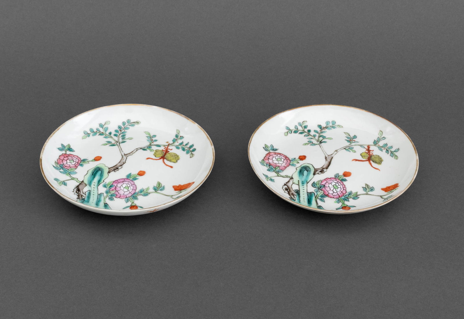 Chinese Famille Rose Porcelain Plates, Pair (1 of 10)