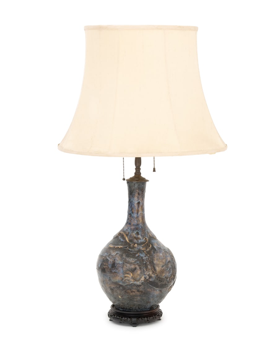 Chinese Style Dragon Motif Vase Mounted as a Lamp (1 of 10)