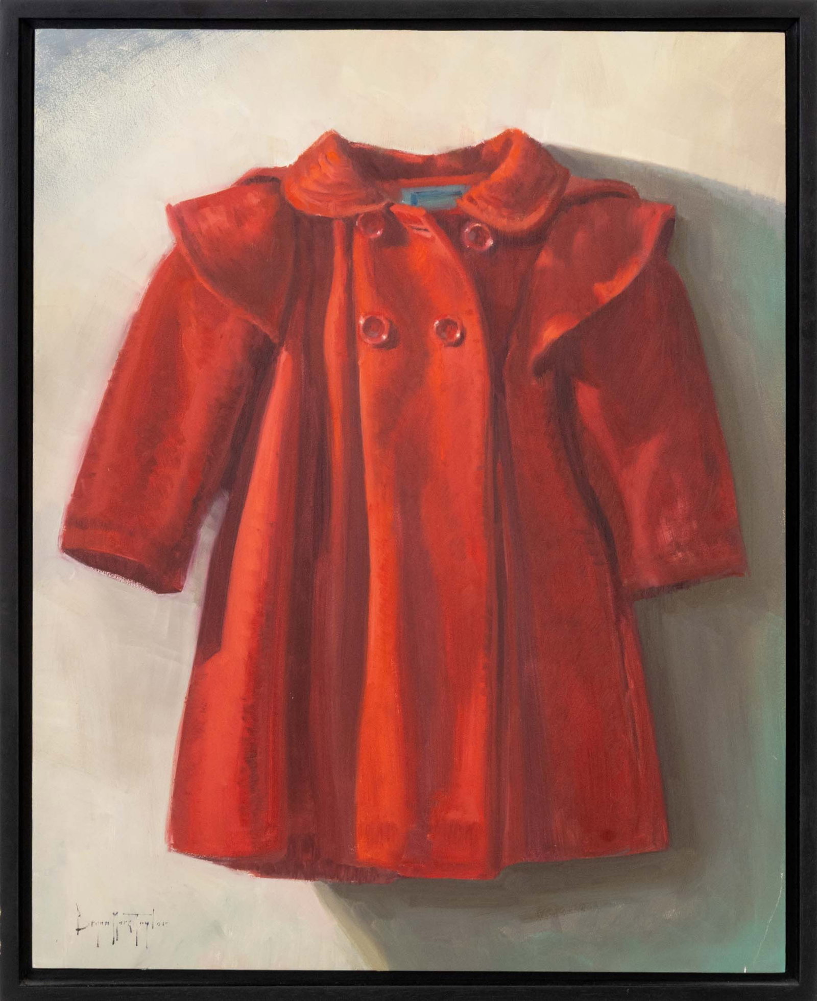 Bryan Mark Taylor "H. Lams Paris" Oil on Board: Bryan Mark Taylor (American, b. 1977), "H. Lams Paris", Oil on Board, 2021, signed lower left, titled, signed, and date verso, ebonized wood frame. Image: 20" H x 16" W; frame: 21.5" H x 17.5" W x 2" 