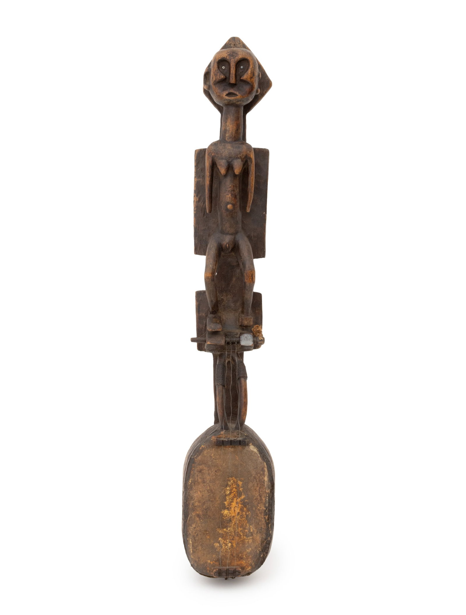 West African Carved Wood Figural Lute (1 of 9)