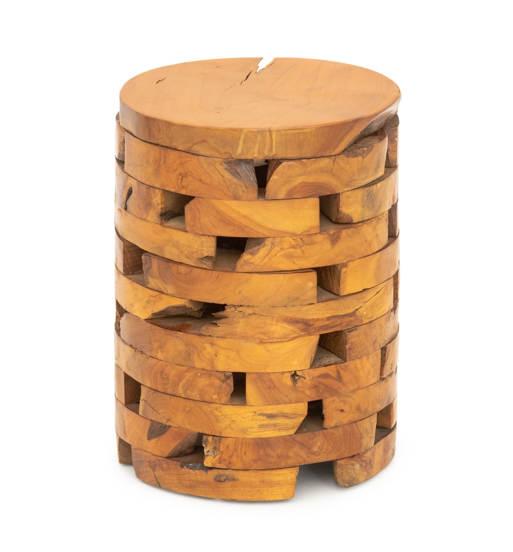 Stacked Teak Slab Stool (1 of 6)
