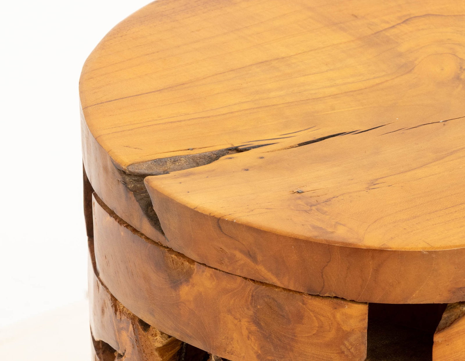 Stacked Teak Slab Stool - 6