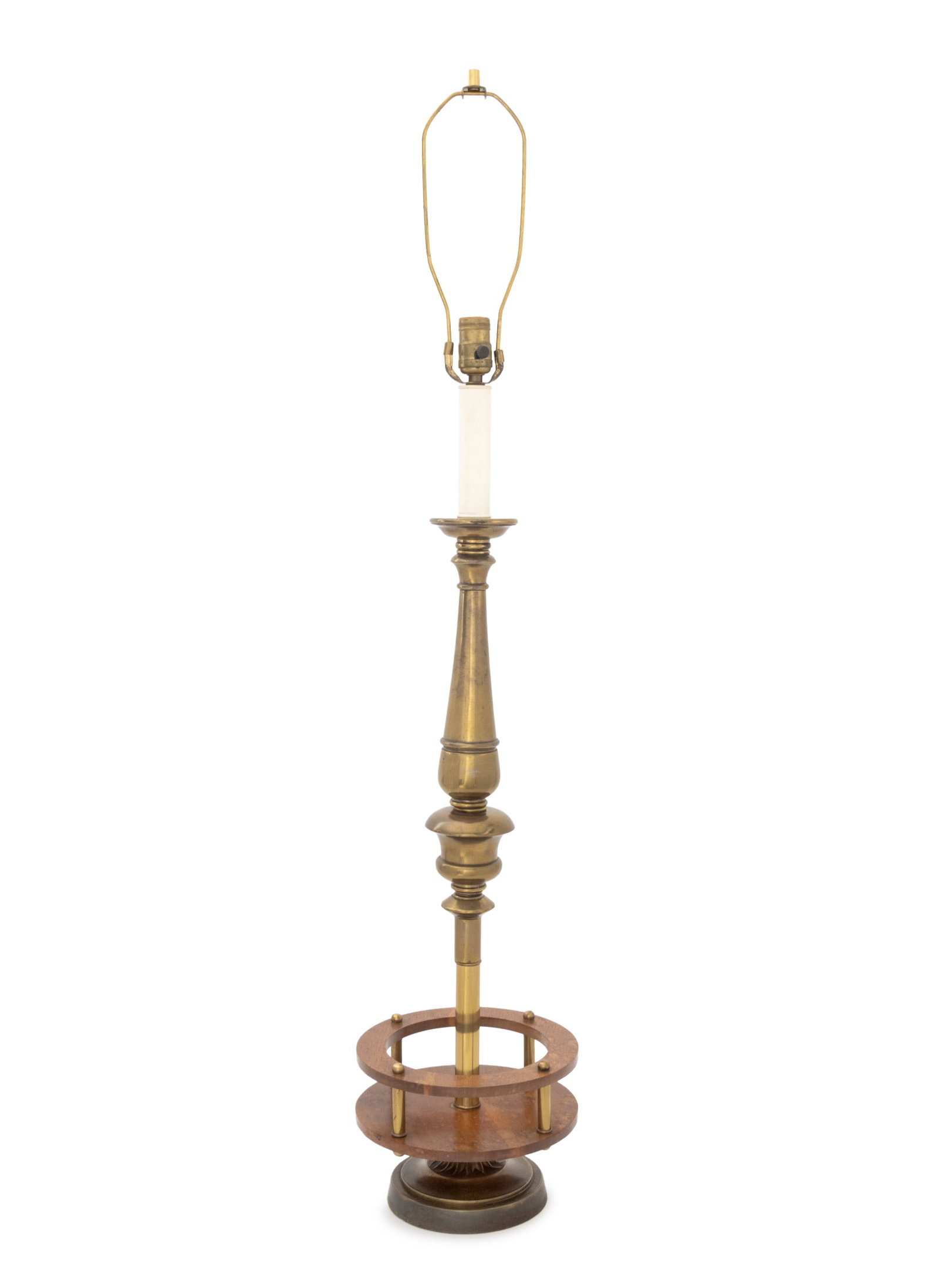 Hollywood Regency Brass and Wood Table Lamp (1 of 6)