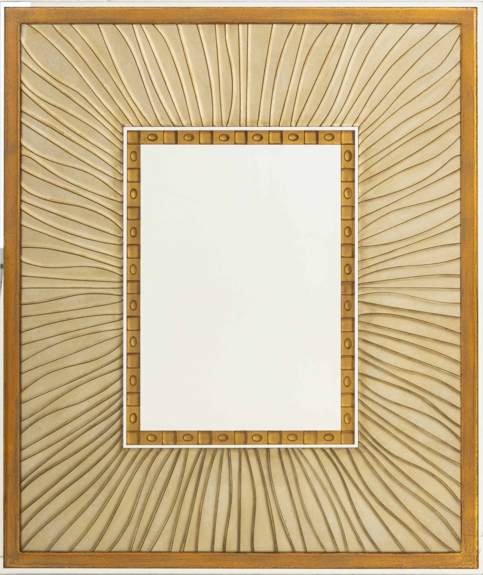Postmodern Etched and Gilt Sunburst Motif Mirror (1 of 7)