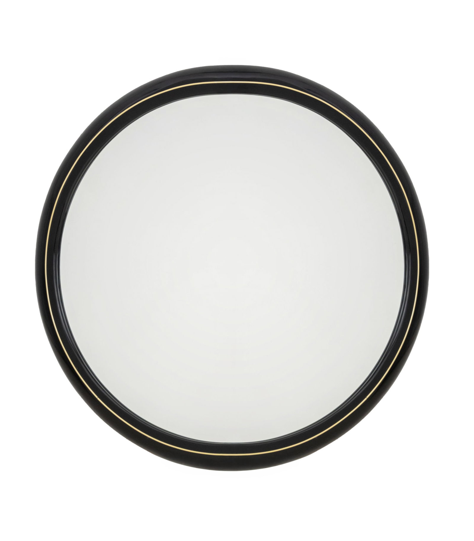 Postmodern Black Lacquered Circular Mirror (1 of 6)