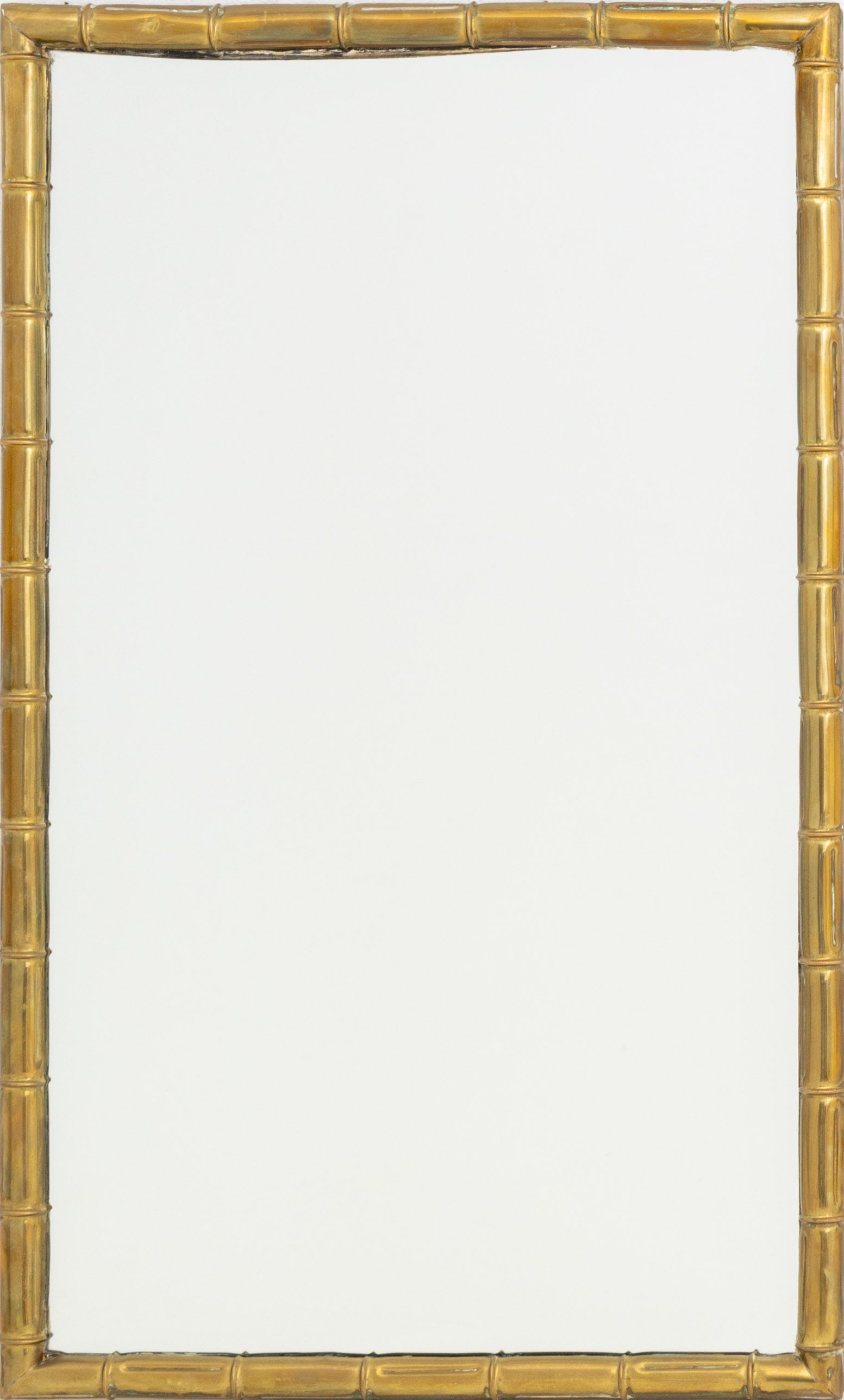 Modern Faux Bamboo Brass Framed Mirror (1 of 6)