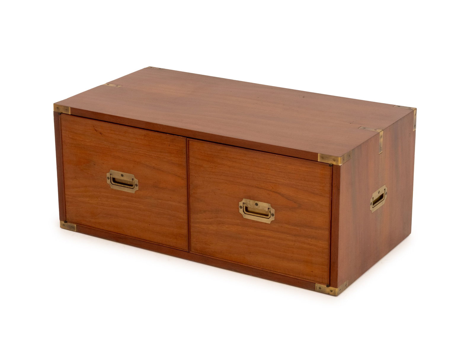 Modern Teak Two-Door Campaign Style Chest (1 of 9)