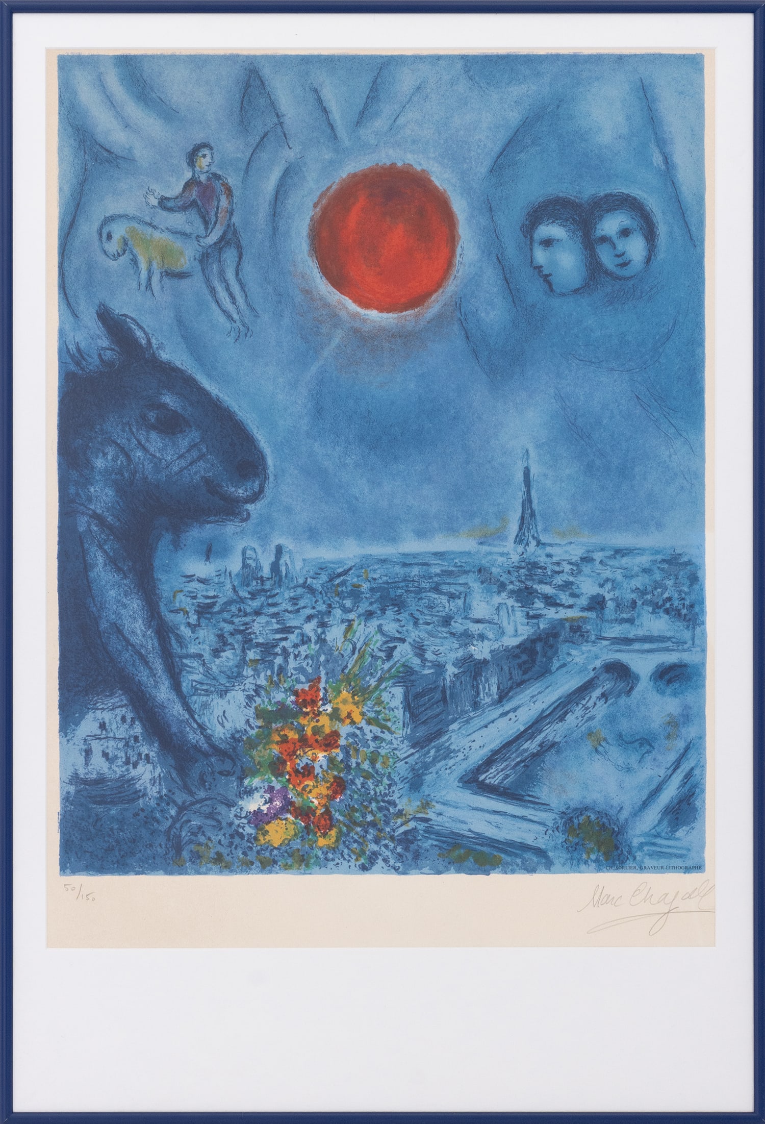 Marc Chagall "Le Soleil de Paris" Lithograph, 1977 (1 of 15)