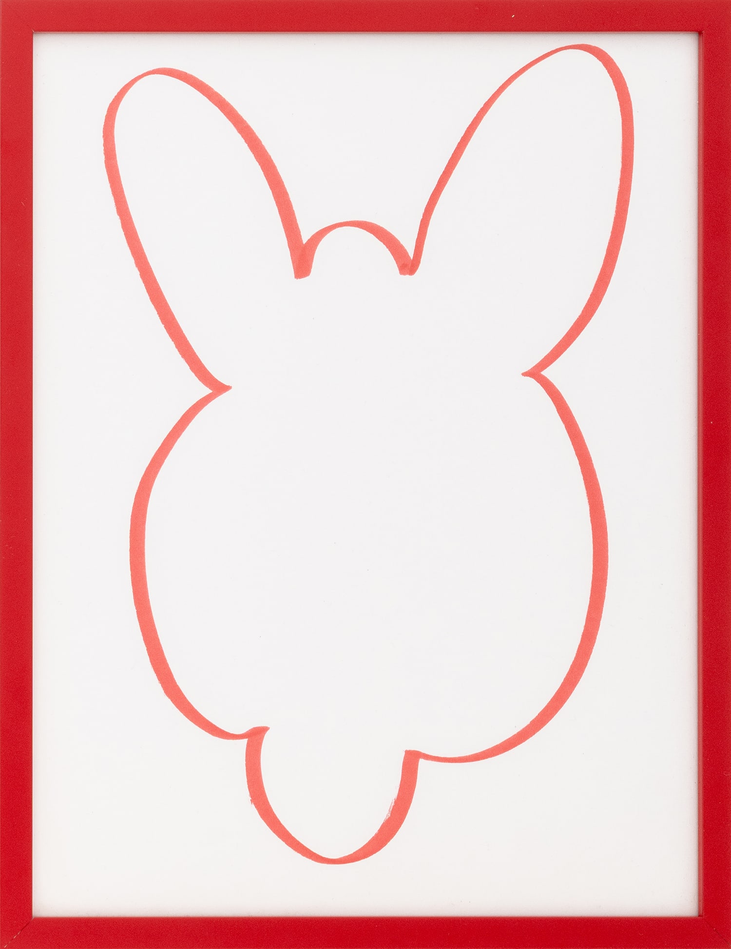 Jeff Koons "Kangaroo", 1999: Jeff Koons (American, b. 1955), "Kangaroo", Red Felt Tip Pen on Wove Paper, 1999, signed in pencil and dated lower right, red metal frame. Sheet: 11" H x 8.5" W; frame: 11.25" H x 8.75" W x 1" D.