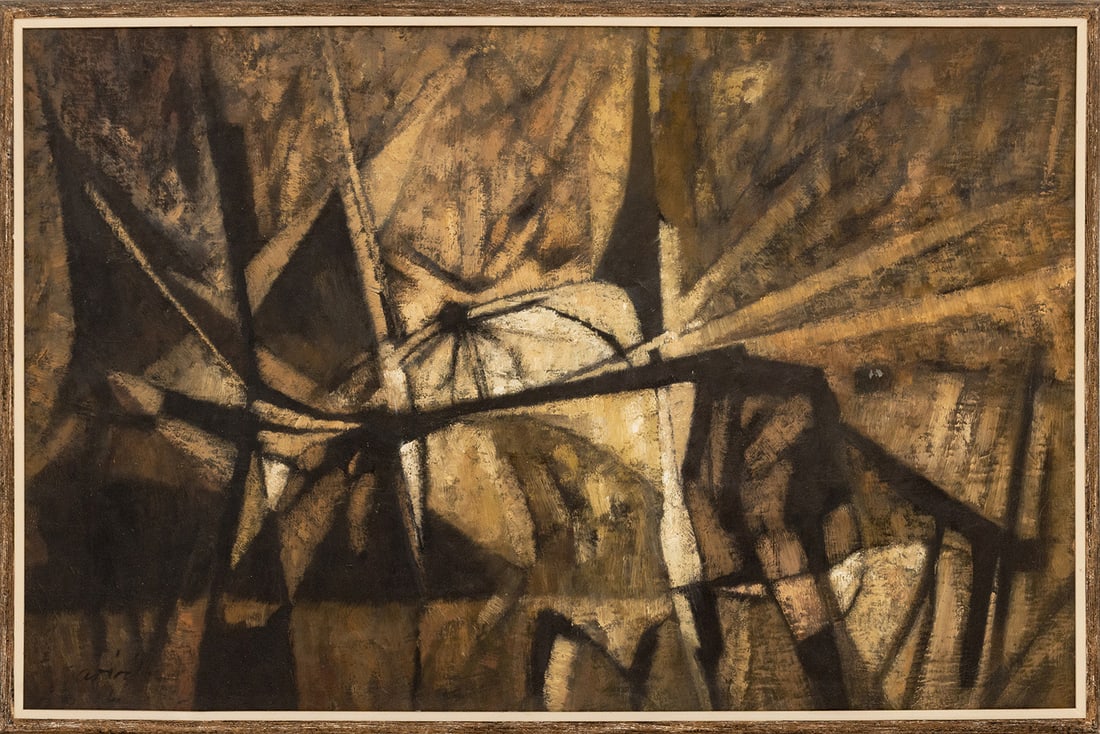 Alberto Davila Abstract Composition Oil on Canvas (1 of 9)