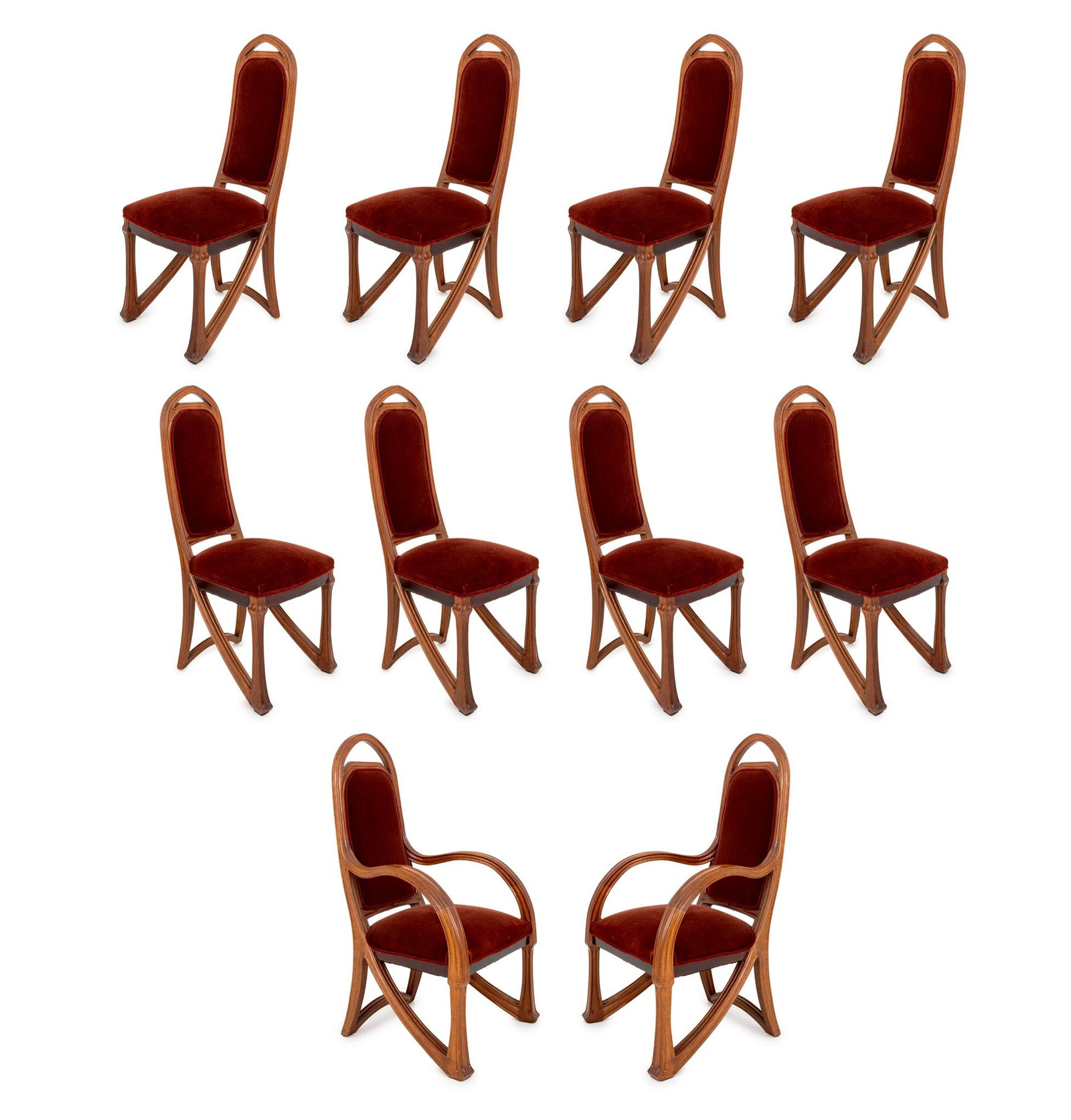 Louis Majorelle Art Nouveau Dining Chairs, 10 (1 of 8)