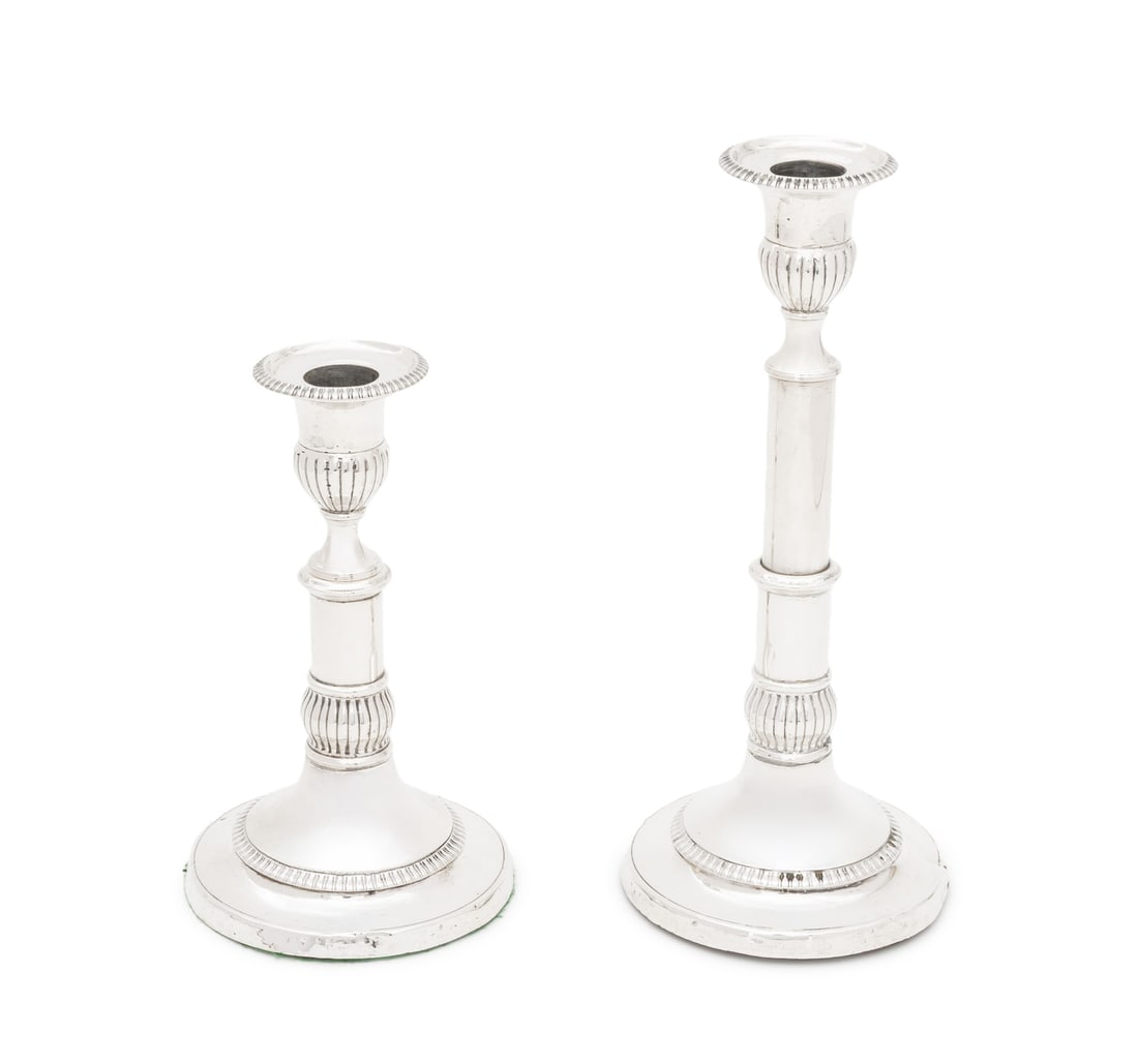 George III Silver Telescopic Candlesticks, Pair (1 of 9)