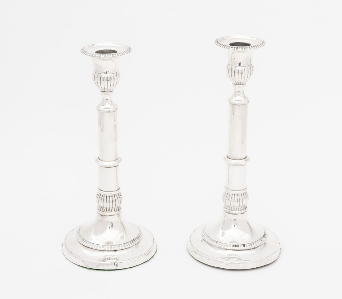 George III Silver Telescopic Candlesticks, Pair - 3