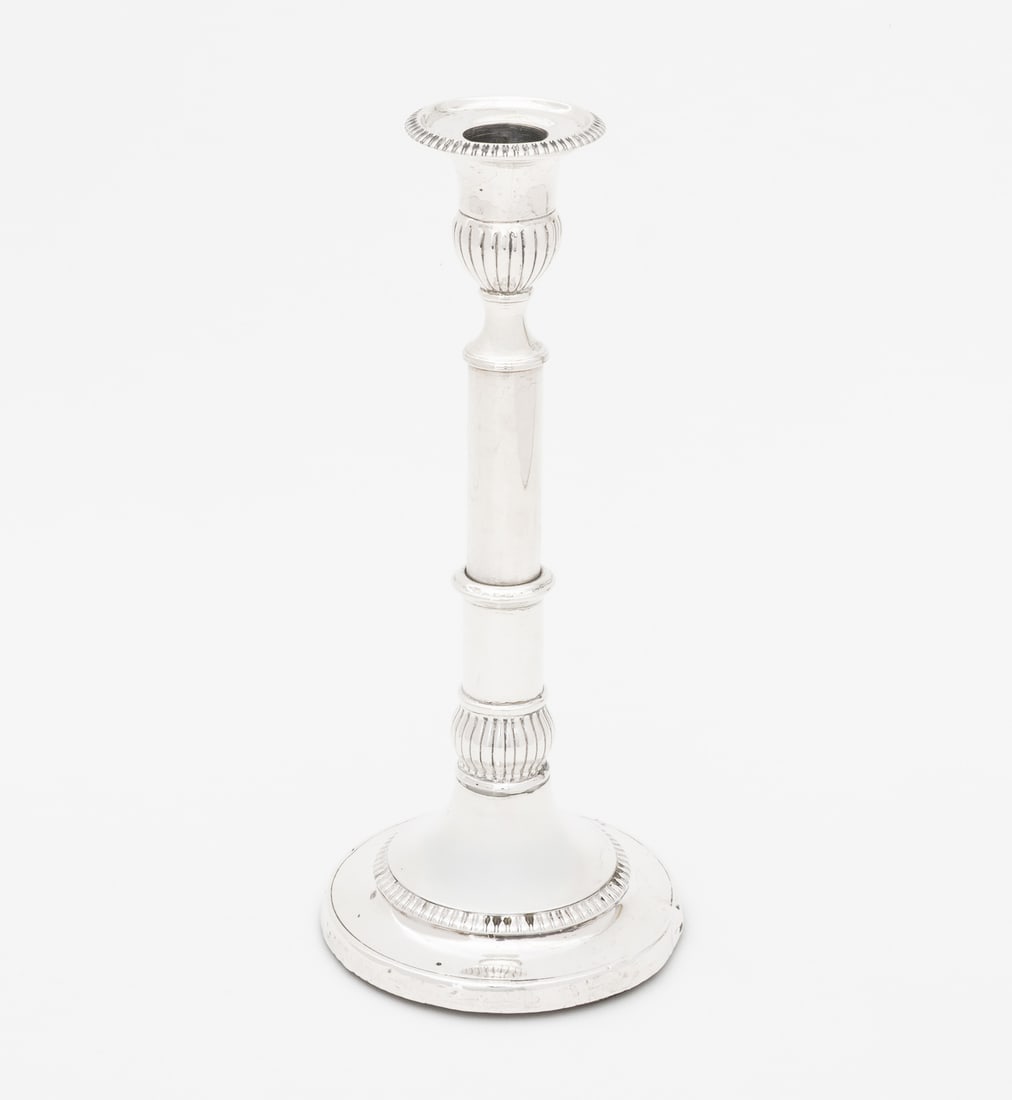 George III Silver Telescopic Candlesticks, Pair - 4