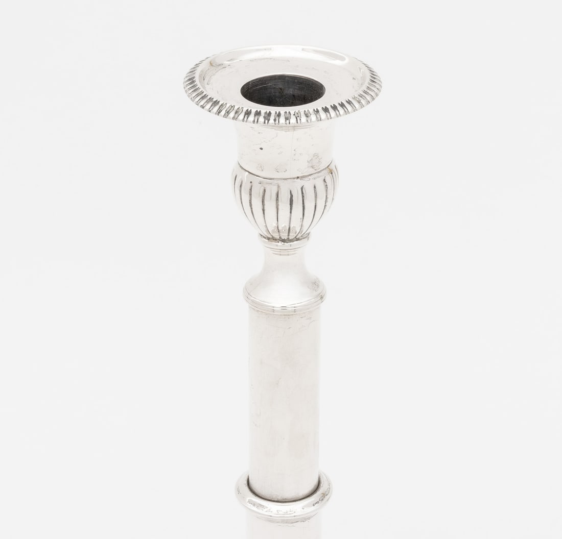 George III Silver Telescopic Candlesticks, Pair - 5