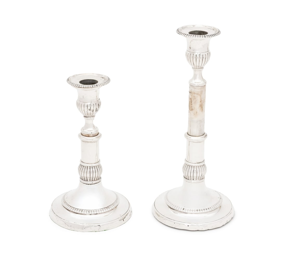 George III Silver Telescopic Candlesticks, Pair (1 of 9)
