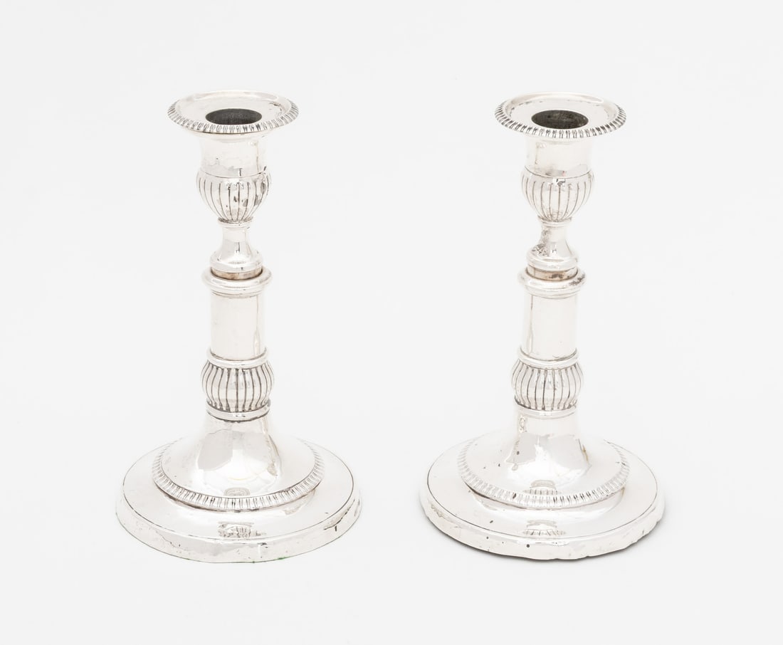 George III Silver Telescopic Candlesticks, Pair - 2