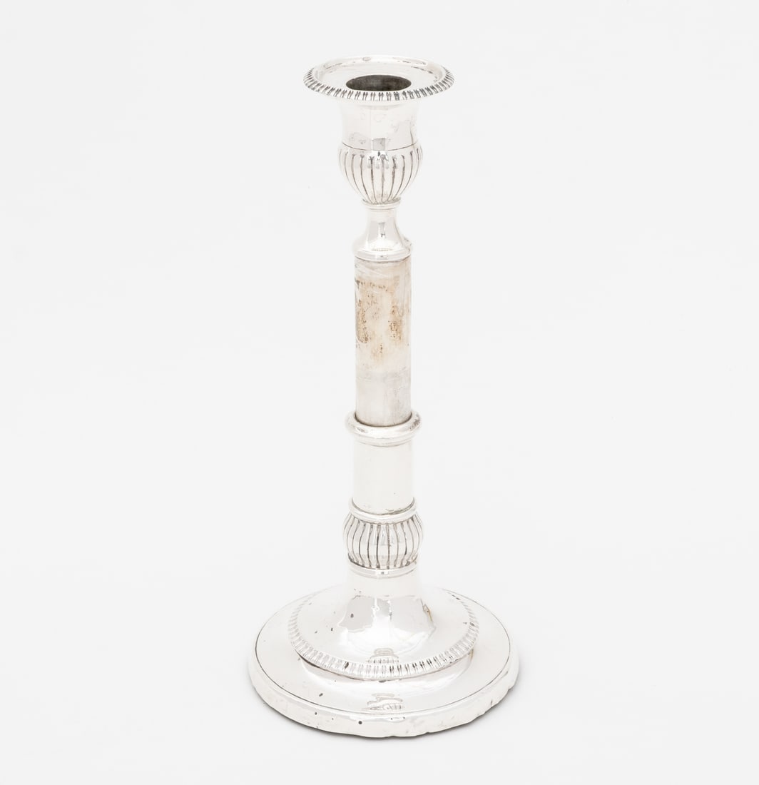 George III Silver Telescopic Candlesticks, Pair - 4