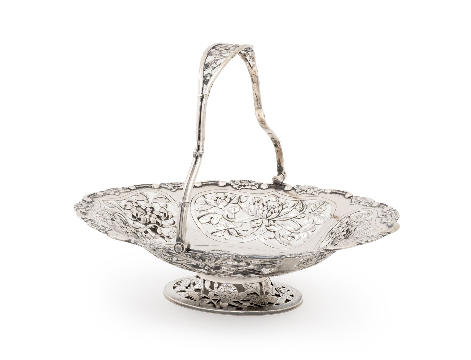 Chinese Pierced Silver Basket, Early 20th C. (1 of 11)