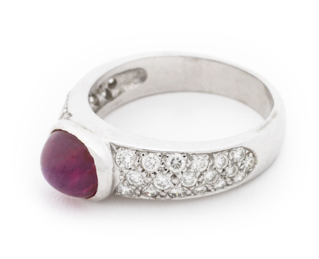 Modern White Gold, Ruby, and Diamond Ring - 3