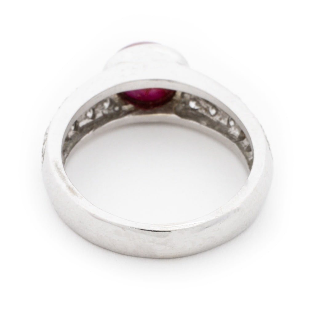 Modern White Gold, Ruby, and Diamond Ring - 4