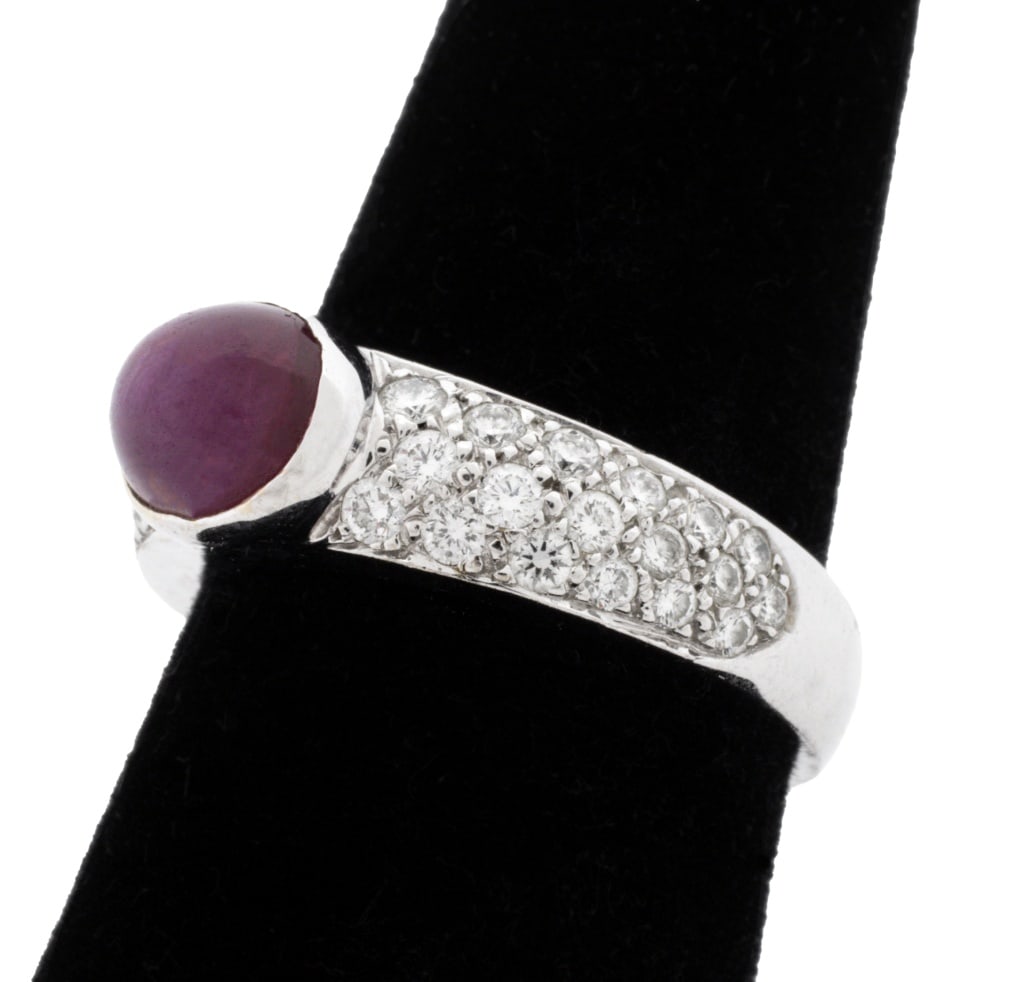 Modern White Gold, Ruby, and Diamond Ring - 7