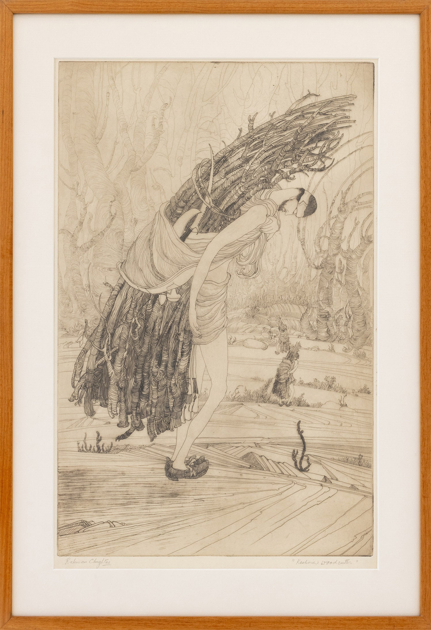 Abdur Rahman Chughtai Kashmiri Woodcutter Etching (1 of 10)