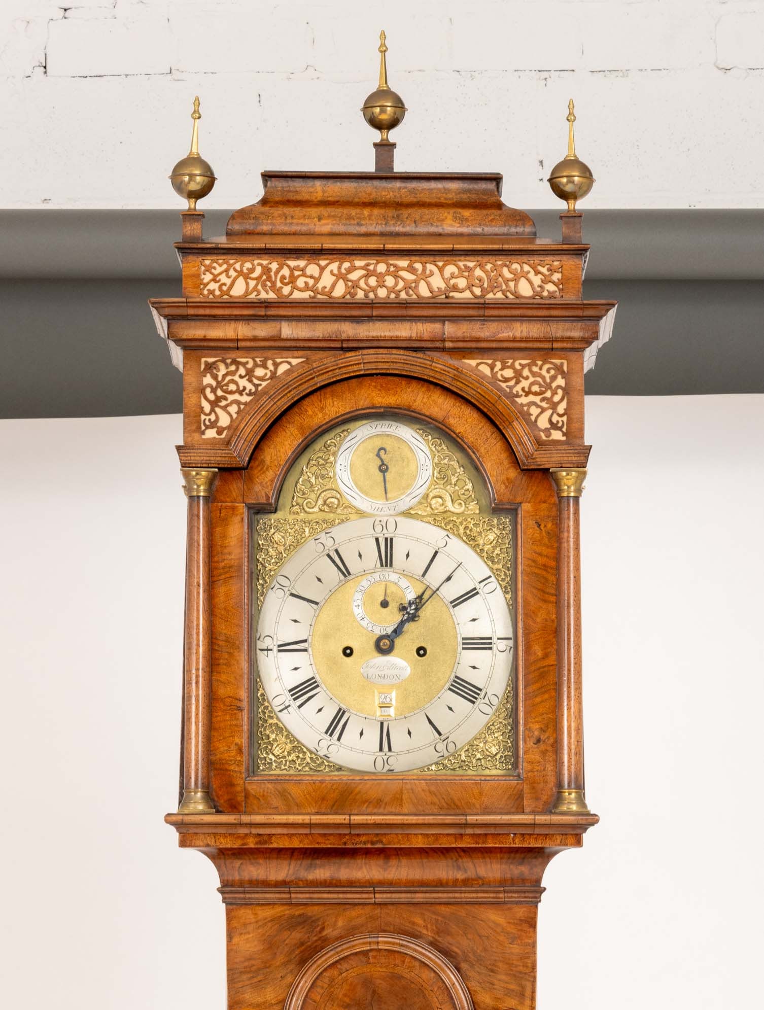 George II Walnut Striking Longcase Clock - 2