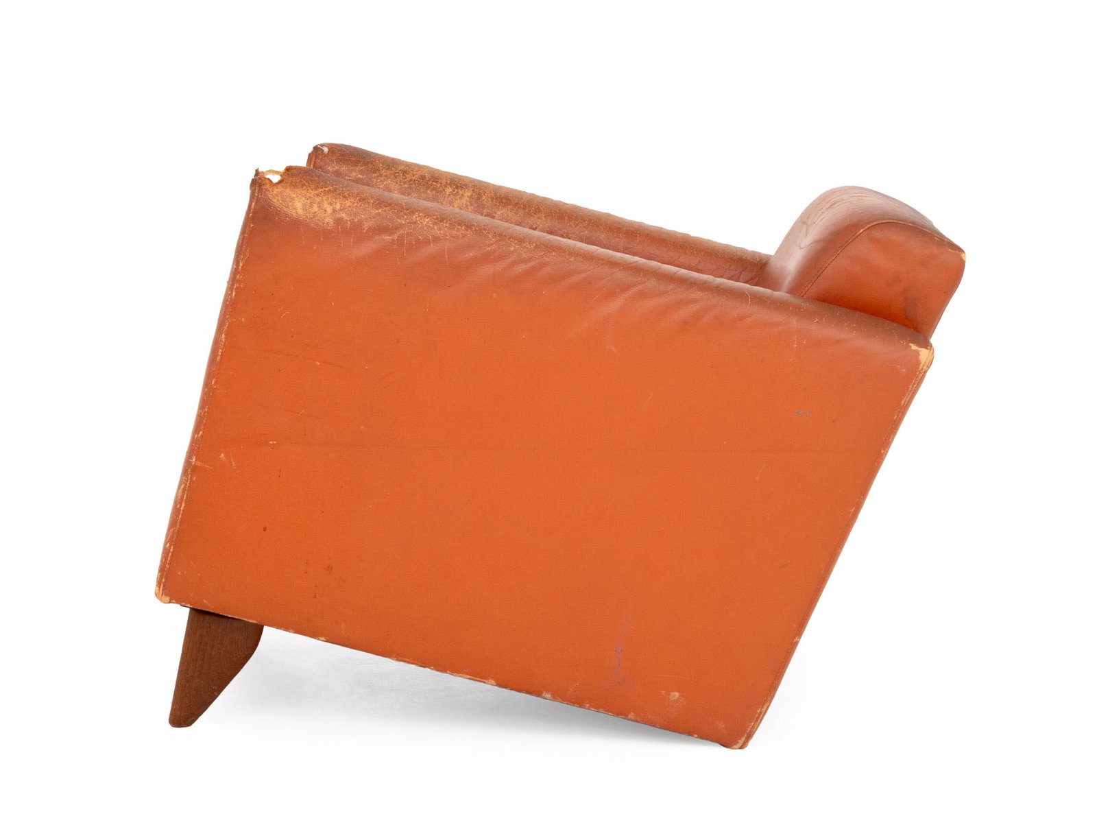 Modern Burnt Orange leather Upholstered Club Chair (1 of 10)