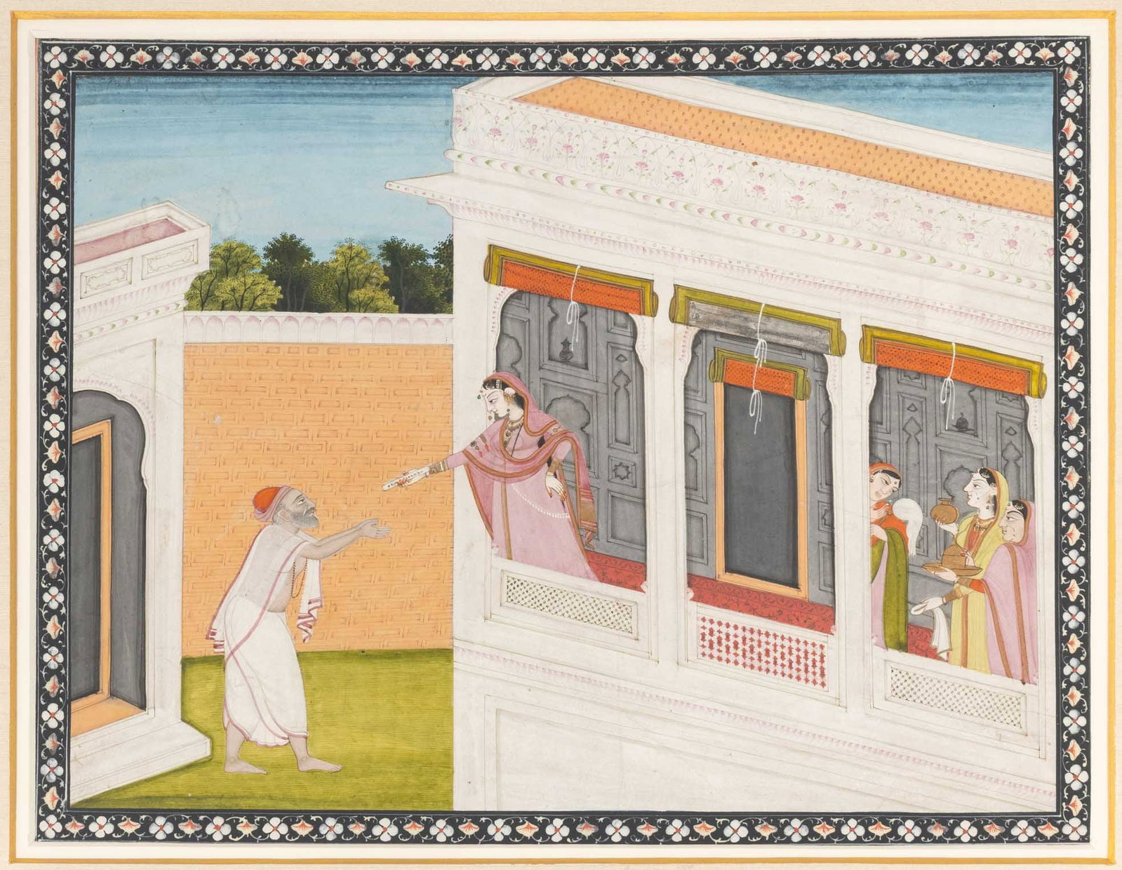 Indian Ramayana Scene Gouache on Paper, 19th C. (1 of 8)