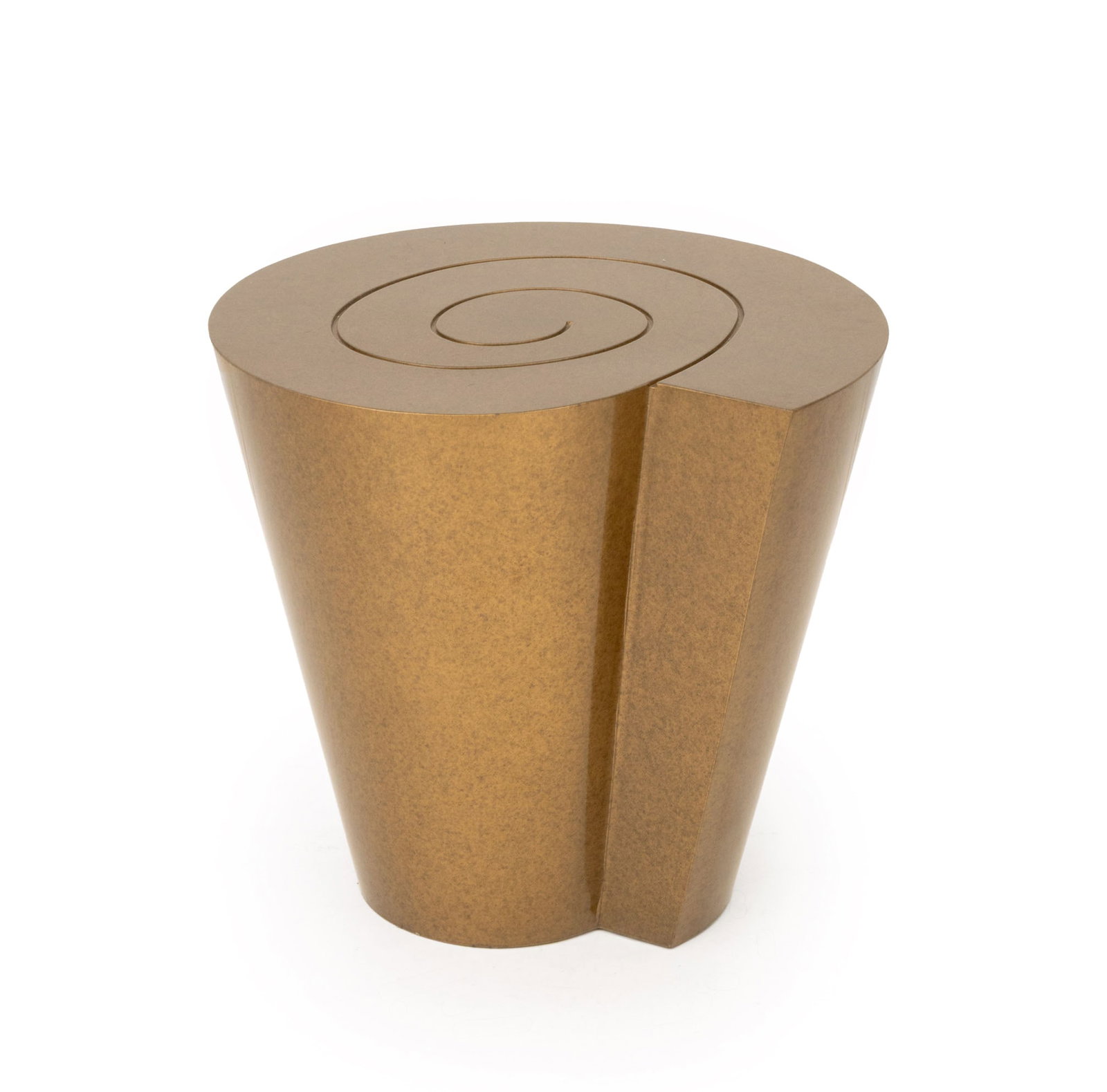 Modern Bronzed Steel Conical Spiral Side Table (1 of 6)