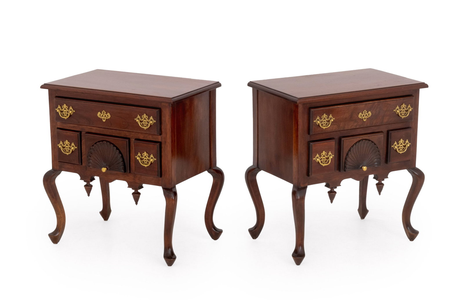 Queen Anne Style Mahogany Lowboys, Pair (1 of 13)