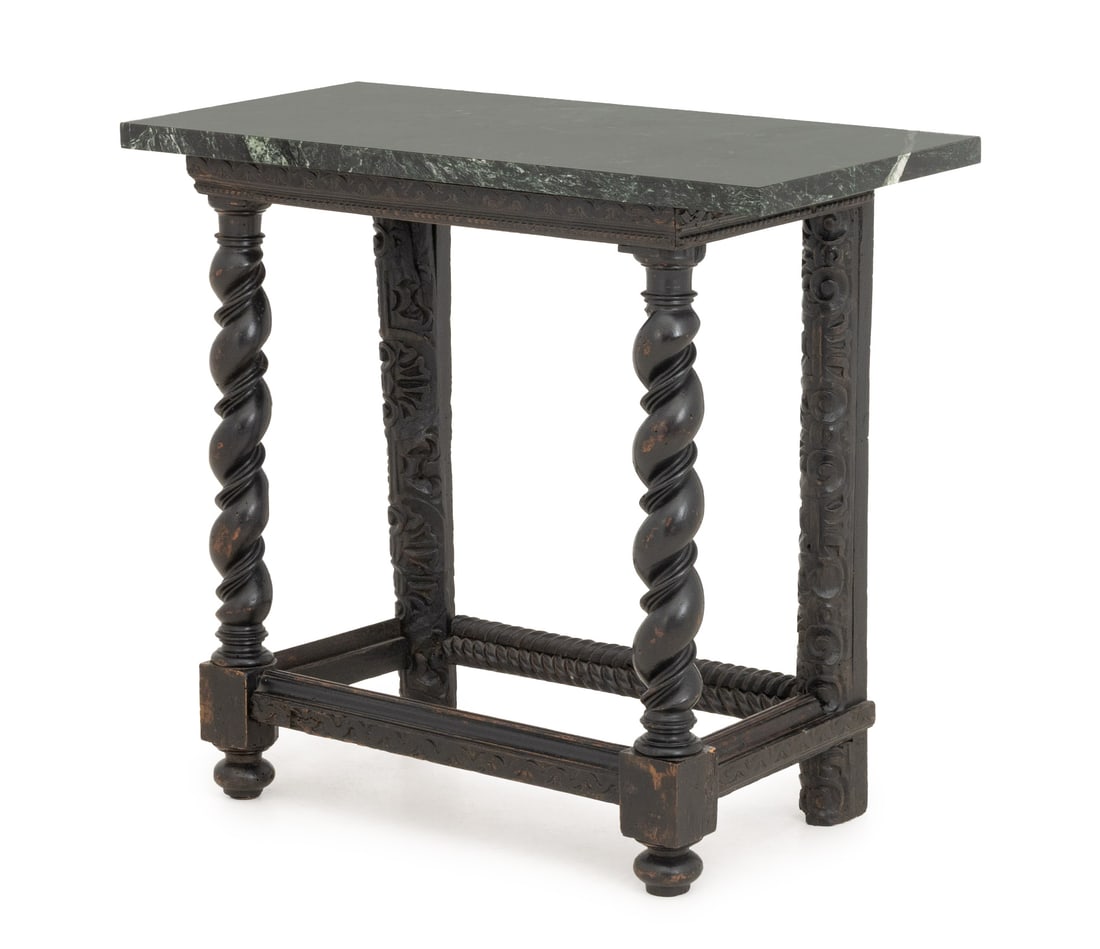 Flemish Ebonized and Carved Wood Console Table (1 of 7)