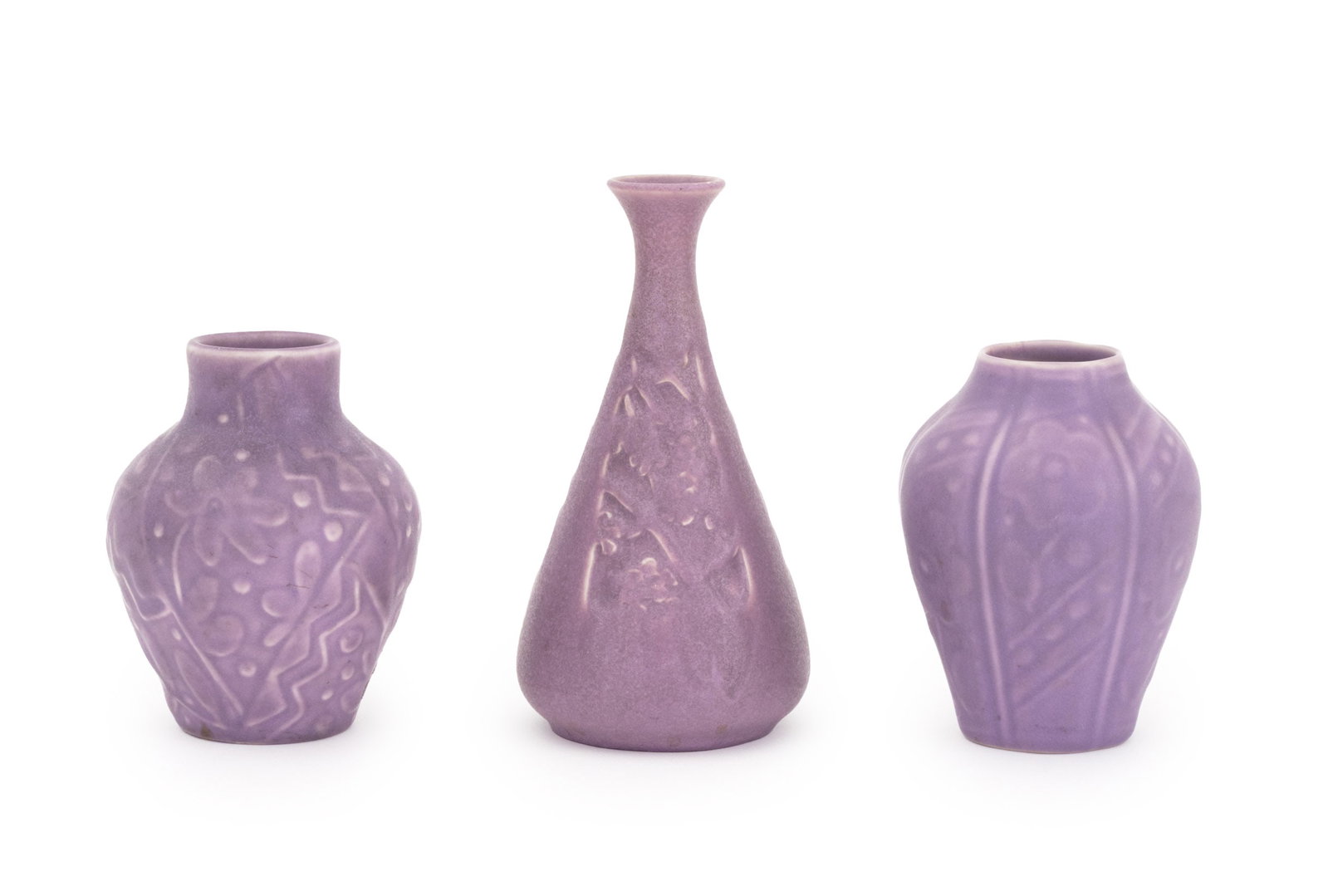Rookwood Pottery Art Deco Purple Matte Vases, 3 (1 of 11)
