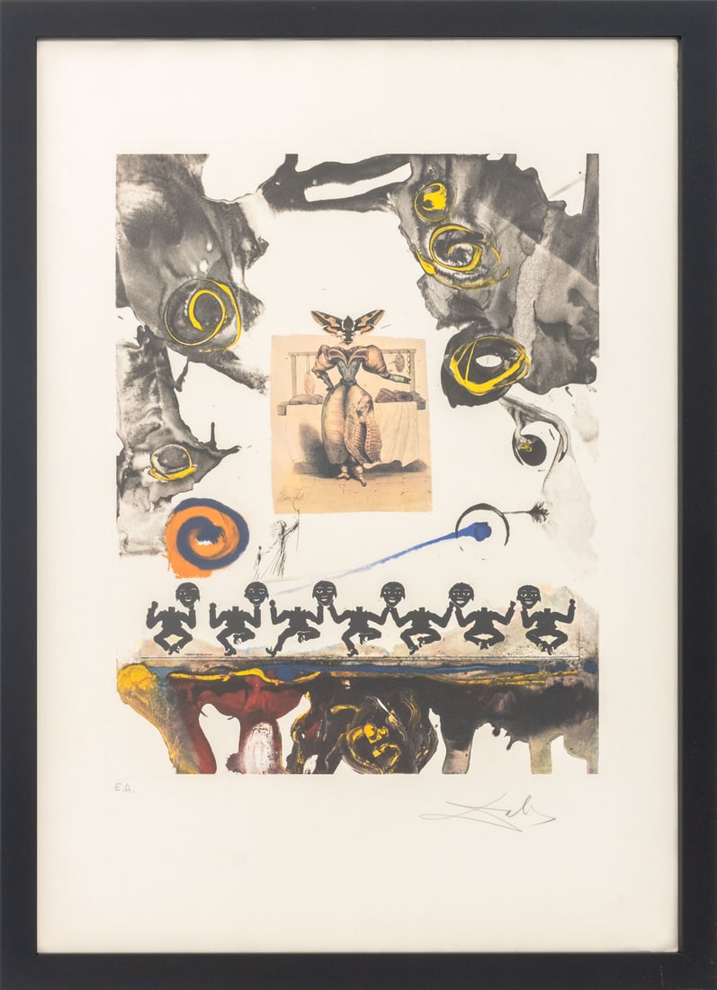 Salvador Dali "Surrealist Gastronomy", 1971: Salvador Dali (Spanish, 1904-1989), "Surrealist Gastronomy", Etching and Photolithograph in Colors on Arches Paper, 1971, from the "Memories of Surrealism" suite, published by Transworld Art, New