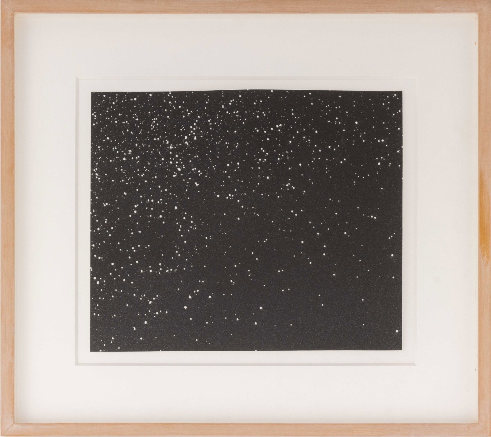 Adam Fuss Untitled (Starry Sky), 1997: Adam Fuss (English, b. 1961), Untitled (Starry Sky), Gelatin Silver Print, 1997, signed, dated, and numbered edition "82/100" verso, black frame. Sheet: 10" H x 12" W; frame: 16.75" H x 18.5" W x