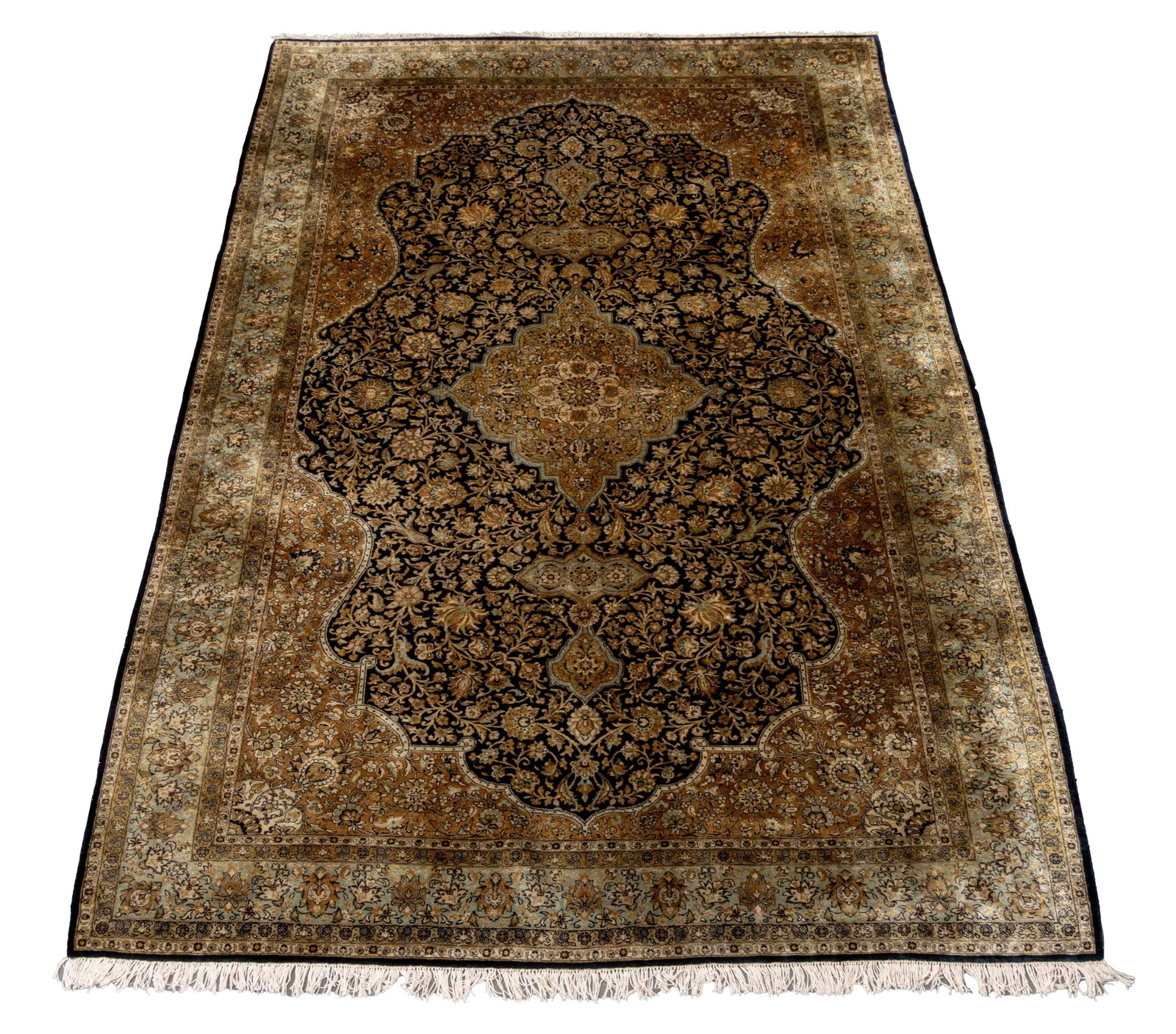 Persian Qum Silk Rug, 11' x 6' 11.5" (1 of 10)
