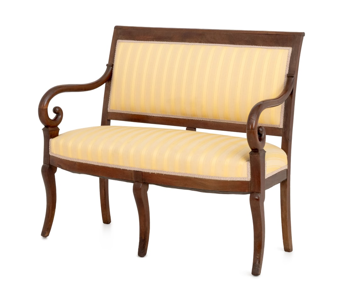 Louis Philippe Style Upholstered Mahogany Settee (1 of 7)