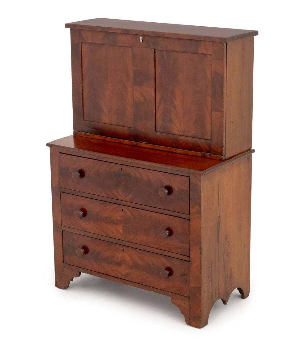American Empire Style Flame Mahogany Secretary (1 of 11)