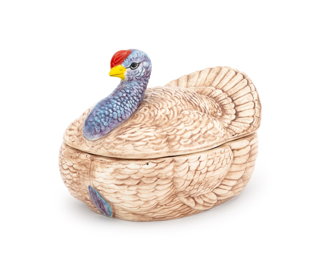 Turkey Form Glazed Ceramic Covered Tureen (1 of 9)