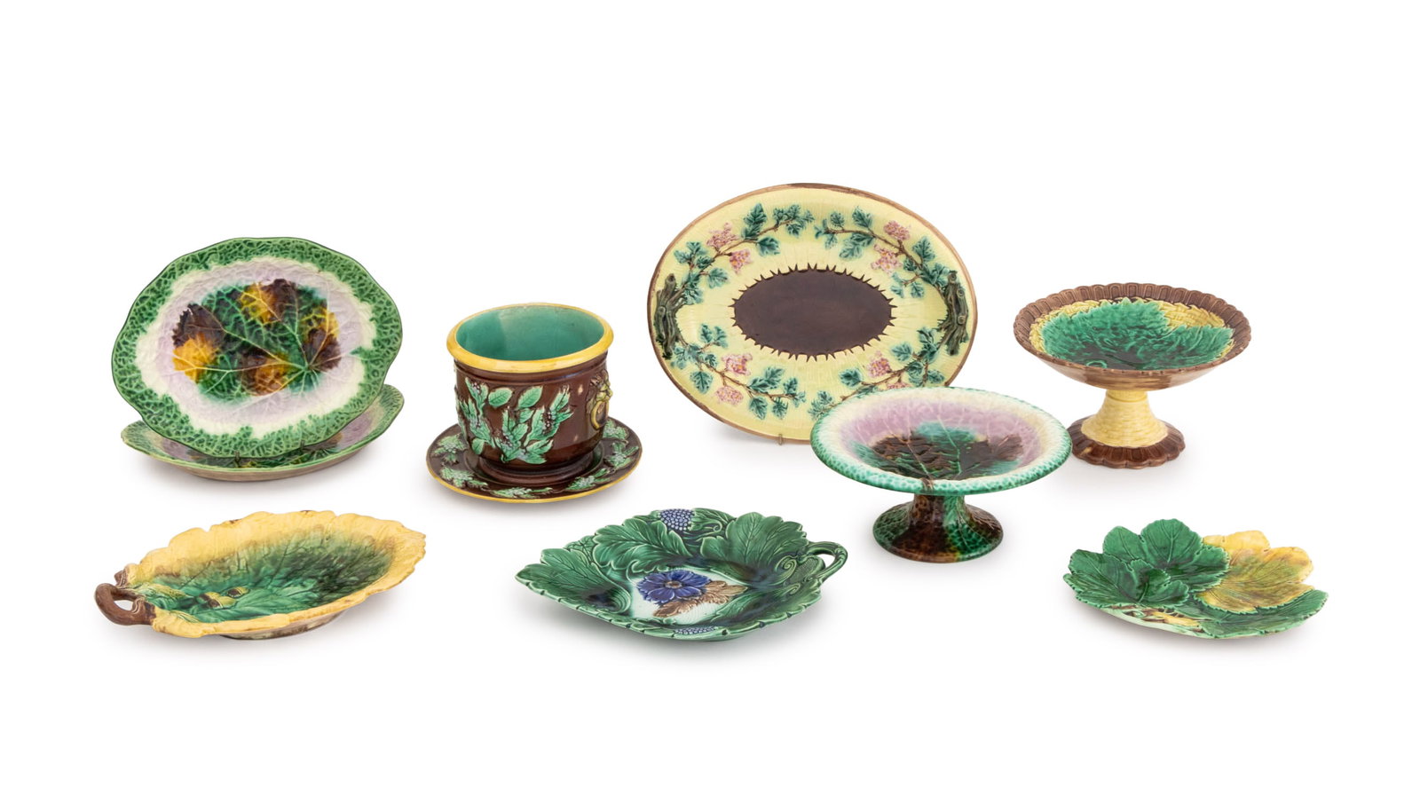 English Majolica Foliate Motif Articles, 10 (1 of 15)