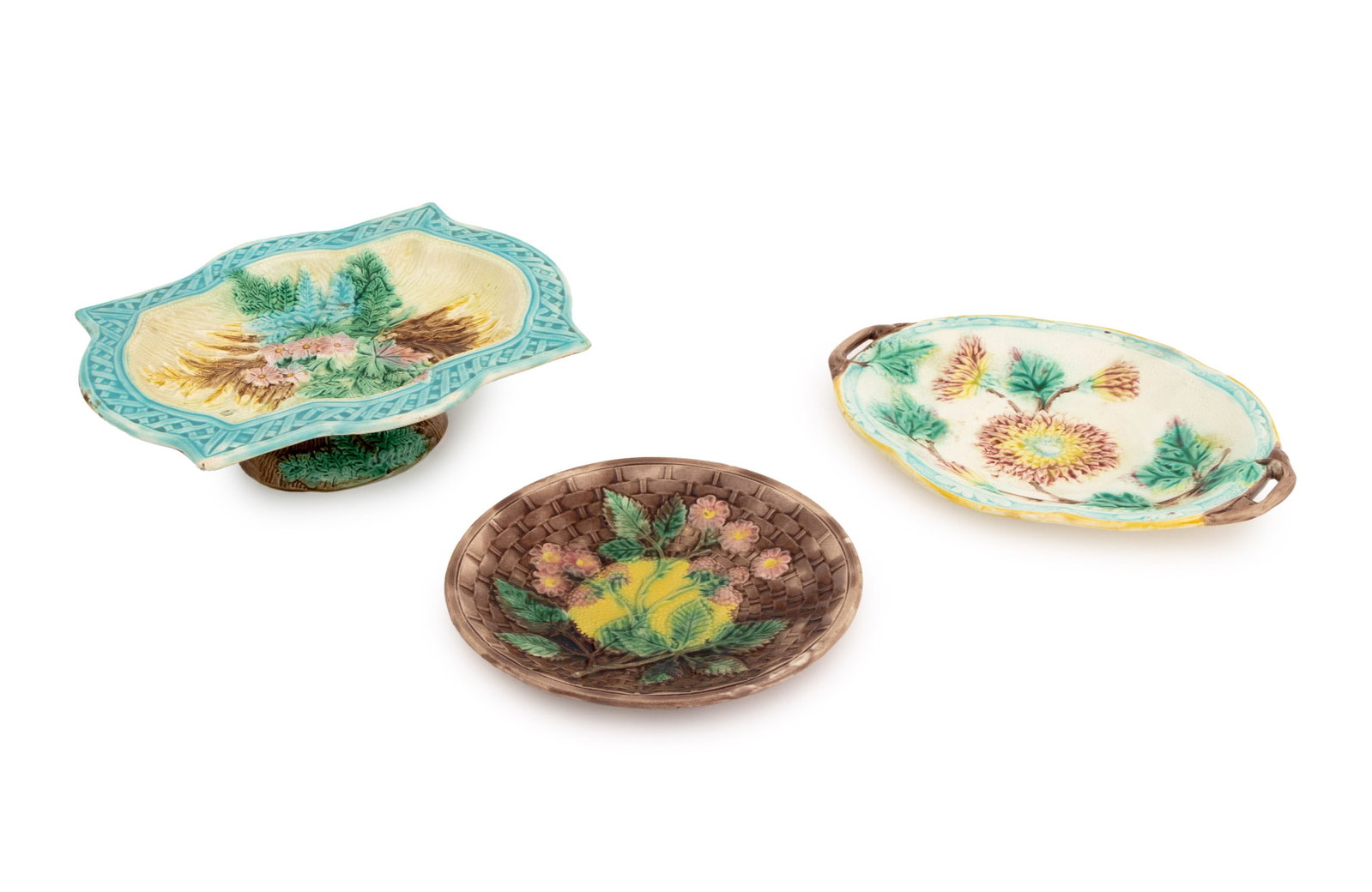 Majolica Floral Motif Tableware, 3 Pcs. (1 of 12)
