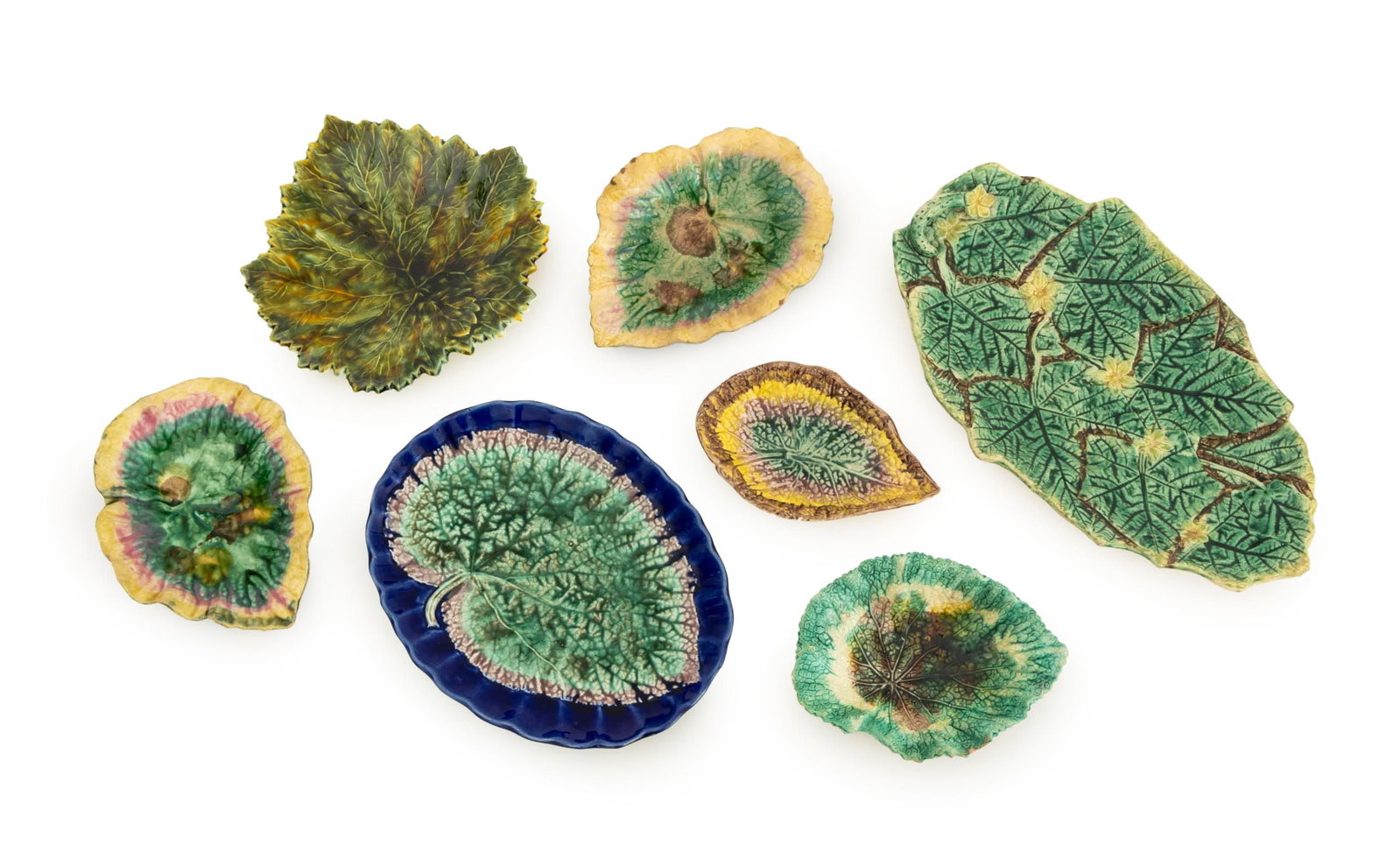 French & English Majolica Leaf Form Plates, 7 (1 of 15)