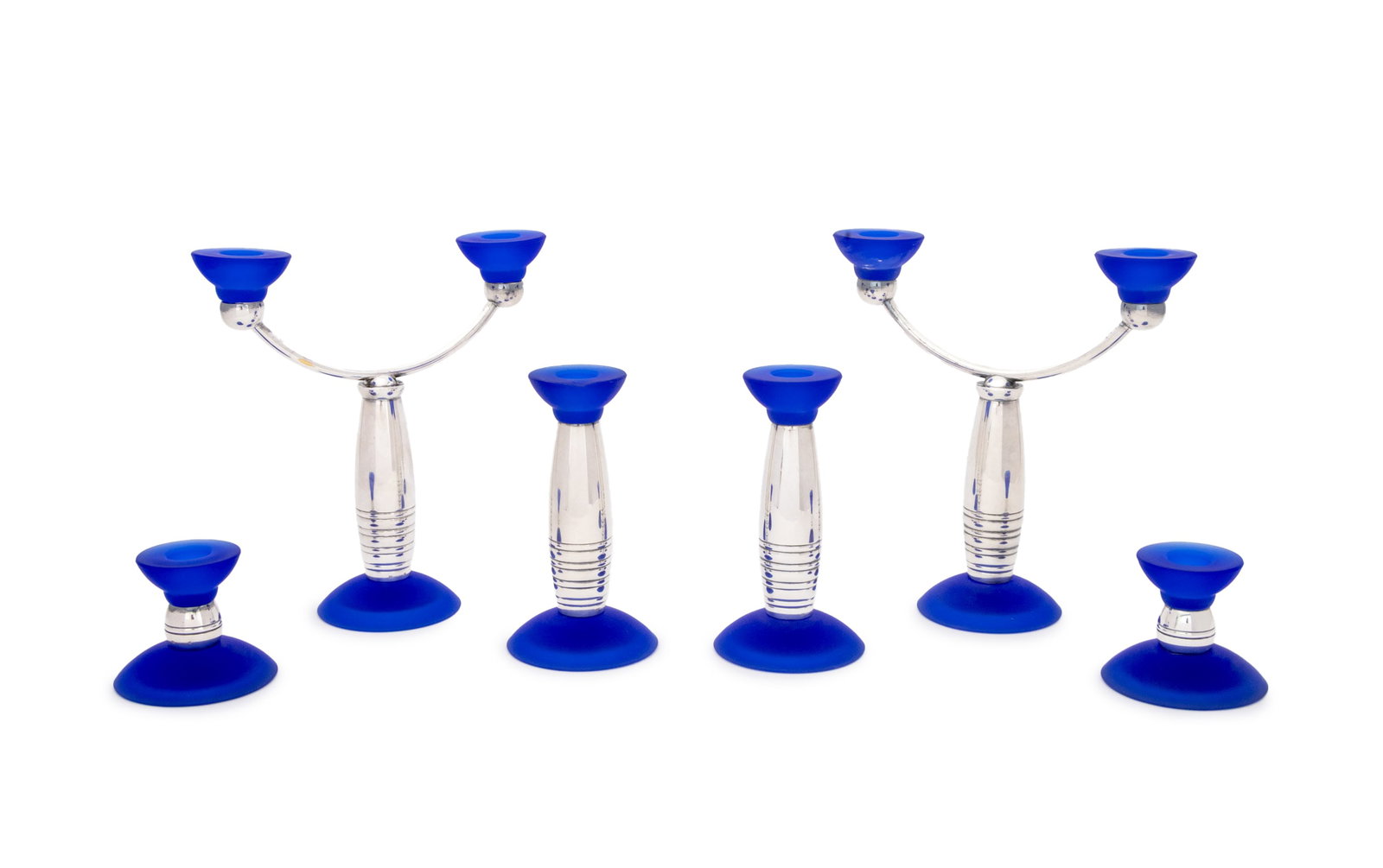 Christofle Silver Plate & Glass Candlesticks, 6 (1 of 13)