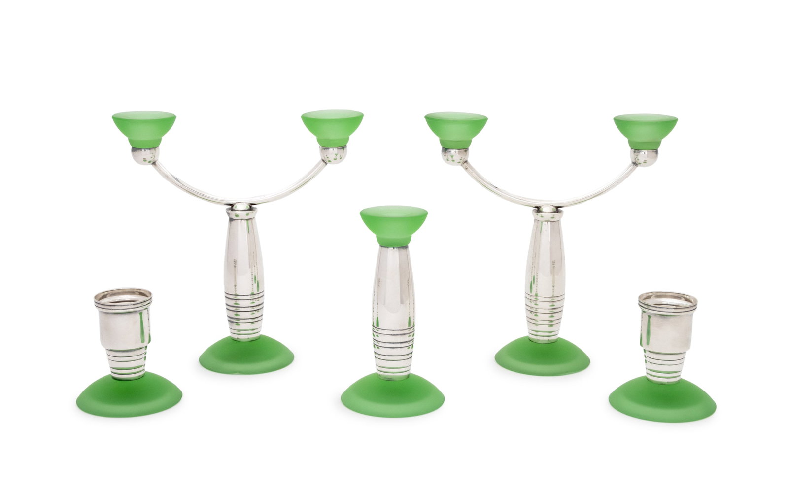 Christofle Silver Plate & Glass Candlesticks, 5 (1 of 10)