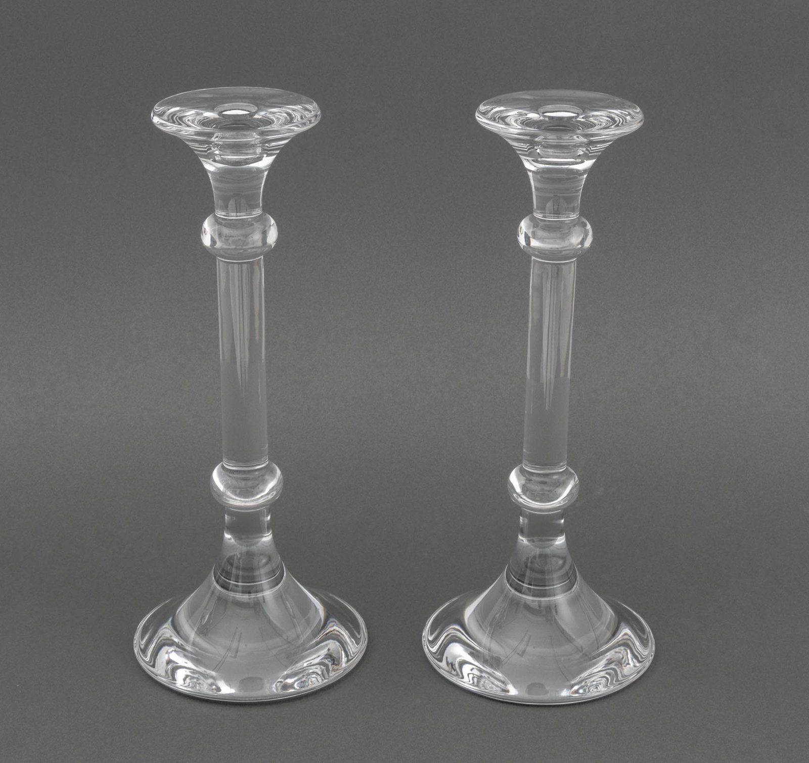 Val St. Lambert Crystal Candlesticks, Pair - 2