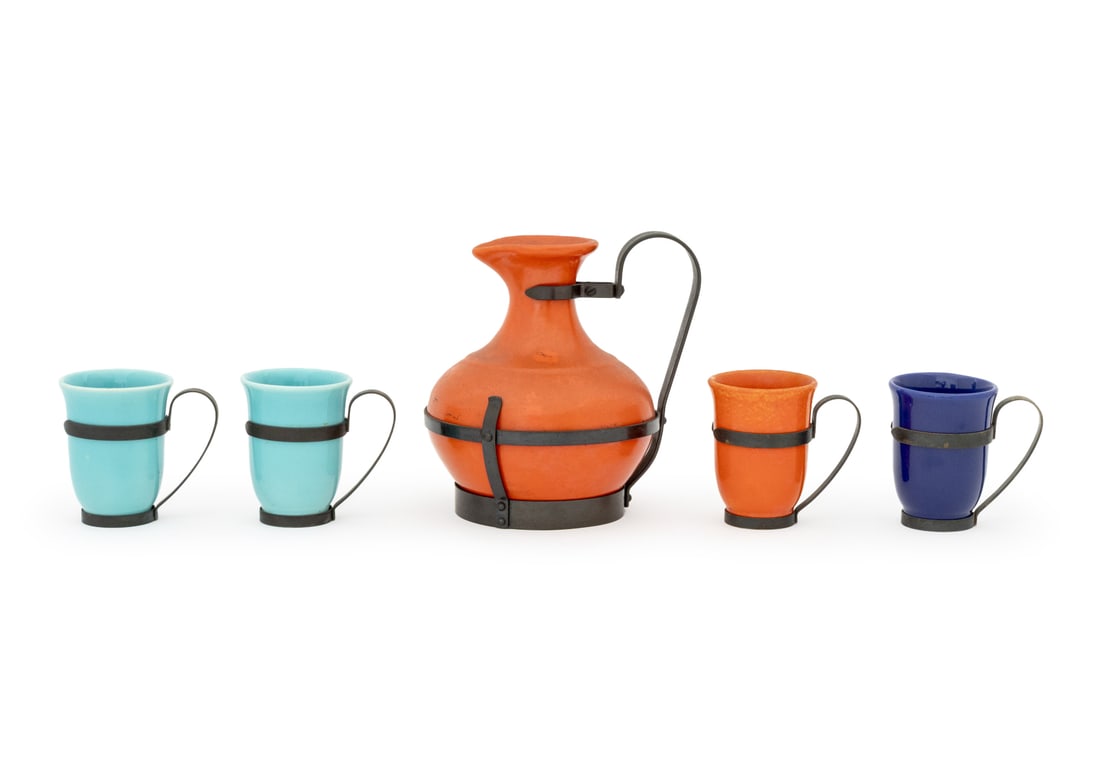 Gladding McBean Ceramic & Iron Pitcher and Cups, 5 (1 of 13)