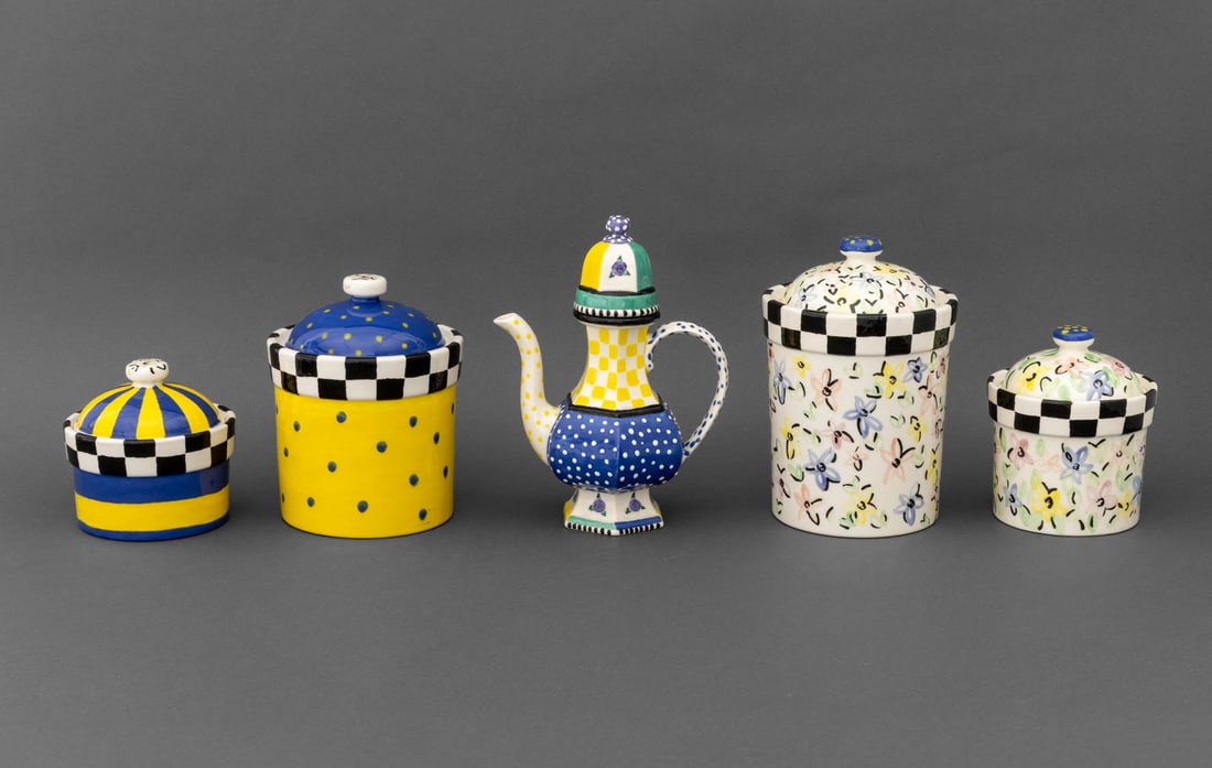 American Postmodern Ceramic Tableware, 5 Pcs. (1 of 18)